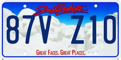 SD license plate 87VZ10