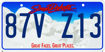 SD license plate 87VZ13