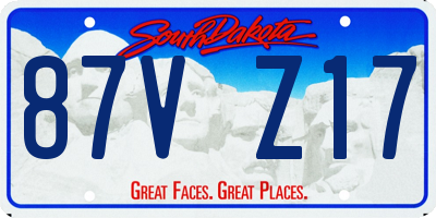 SD license plate 87VZ17