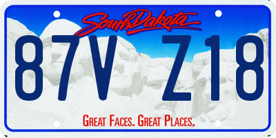 SD license plate 87VZ18
