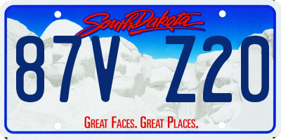 SD license plate 87VZ20