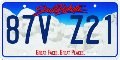 SD license plate 87VZ21