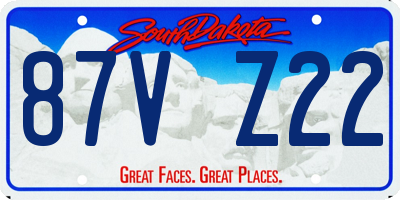 SD license plate 87VZ22