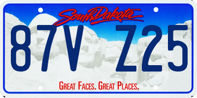 SD license plate 87VZ25
