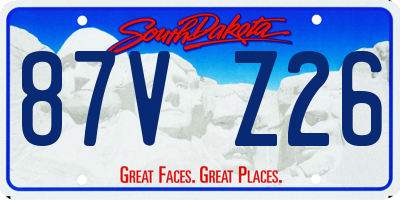 SD license plate 87VZ26