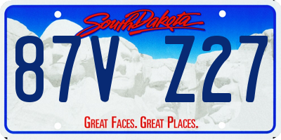 SD license plate 87VZ27
