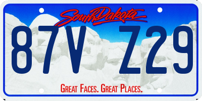 SD license plate 87VZ29