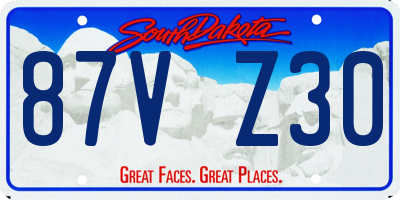 SD license plate 87VZ30