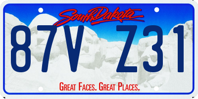 SD license plate 87VZ31