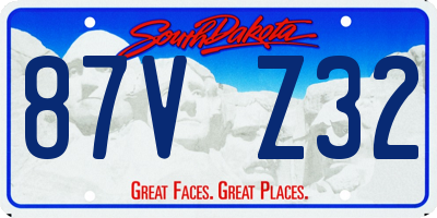 SD license plate 87VZ32