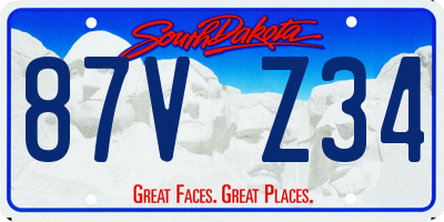 SD license plate 87VZ34