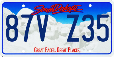 SD license plate 87VZ35