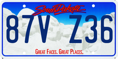 SD license plate 87VZ36