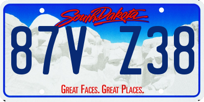 SD license plate 87VZ38