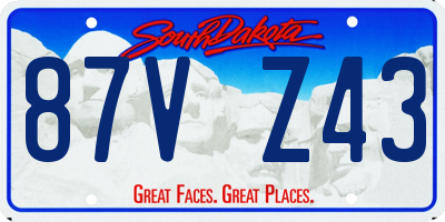 SD license plate 87VZ43