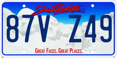 SD license plate 87VZ49