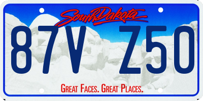 SD license plate 87VZ50