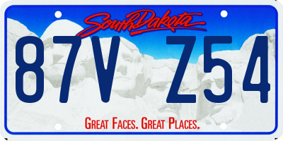 SD license plate 87VZ54
