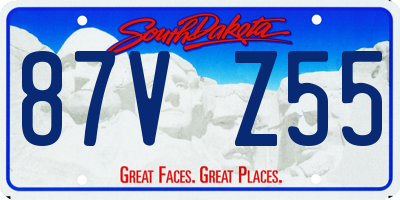 SD license plate 87VZ55