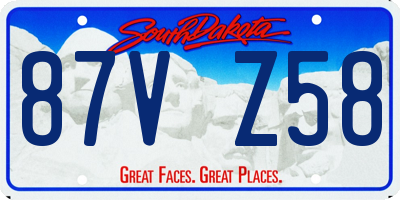 SD license plate 87VZ58