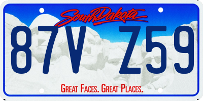SD license plate 87VZ59