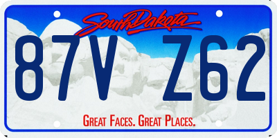 SD license plate 87VZ62