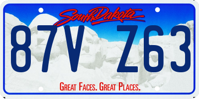 SD license plate 87VZ63
