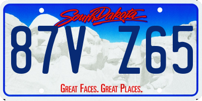 SD license plate 87VZ65