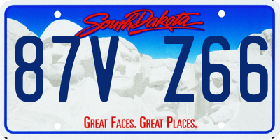 SD license plate 87VZ66