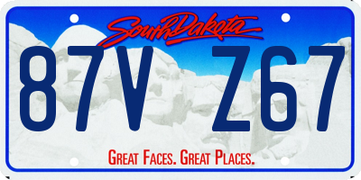 SD license plate 87VZ67