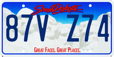 SD license plate 87VZ74