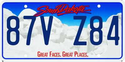 SD license plate 87VZ84