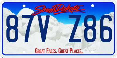 SD license plate 87VZ86