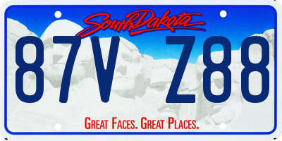 SD license plate 87VZ88