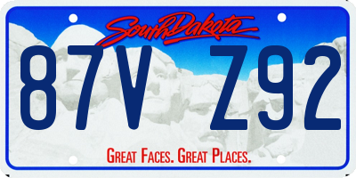 SD license plate 87VZ92