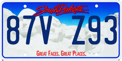 SD license plate 87VZ93