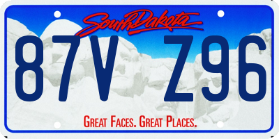 SD license plate 87VZ96