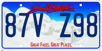 SD license plate 87VZ98