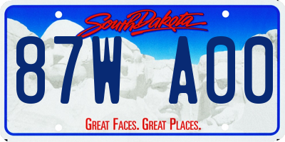 SD license plate 87WA00