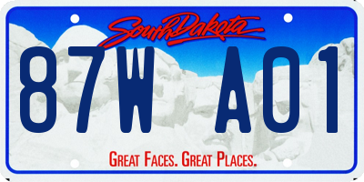 SD license plate 87WA01