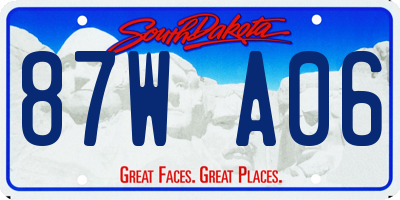SD license plate 87WA06