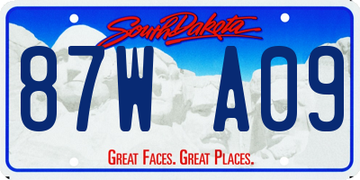 SD license plate 87WA09