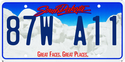 SD license plate 87WA11