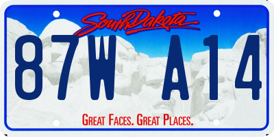 SD license plate 87WA14