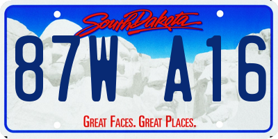 SD license plate 87WA16