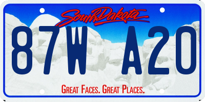 SD license plate 87WA20