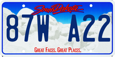 SD license plate 87WA22