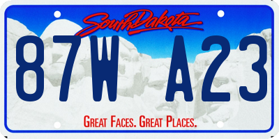SD license plate 87WA23