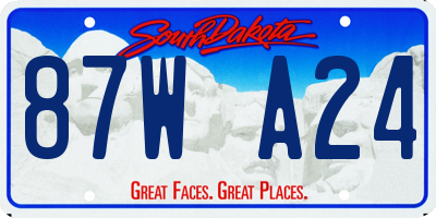 SD license plate 87WA24