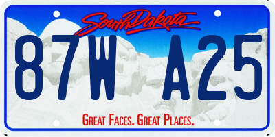 SD license plate 87WA25